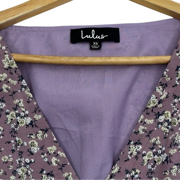 Lulu's Dusty Lavender Floral Where the Wind Blows Dress - Size XS - Picture 2 of 5
